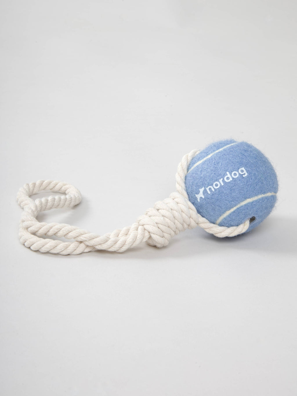 Nordog - Tennis Ball with Rope Blue