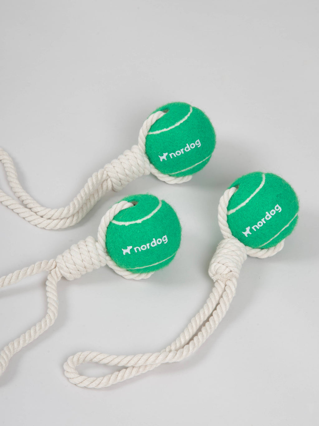 Nordog - Tennis Ball with Rope Green